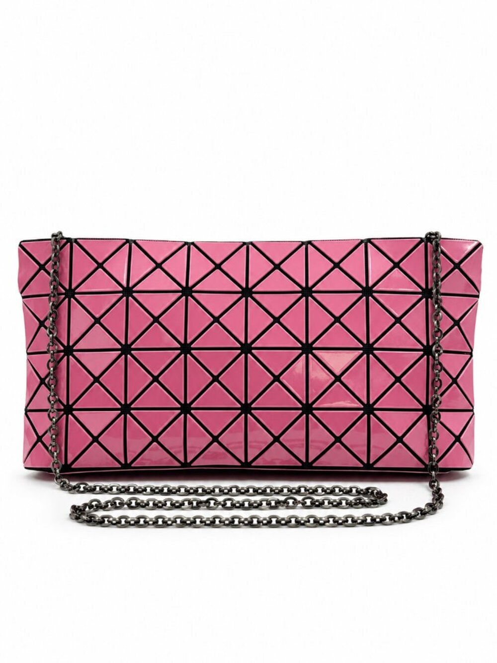 BAO BAO ISSEY MIYAKE Pink Geometric Chain Shoulder Clutch Bag